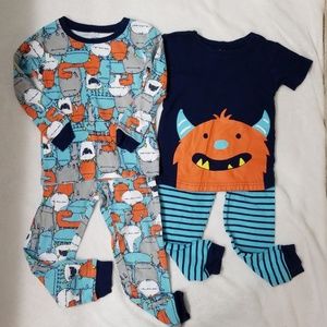 Carter's Boys 3T Monster Pajamas - 4 piece set